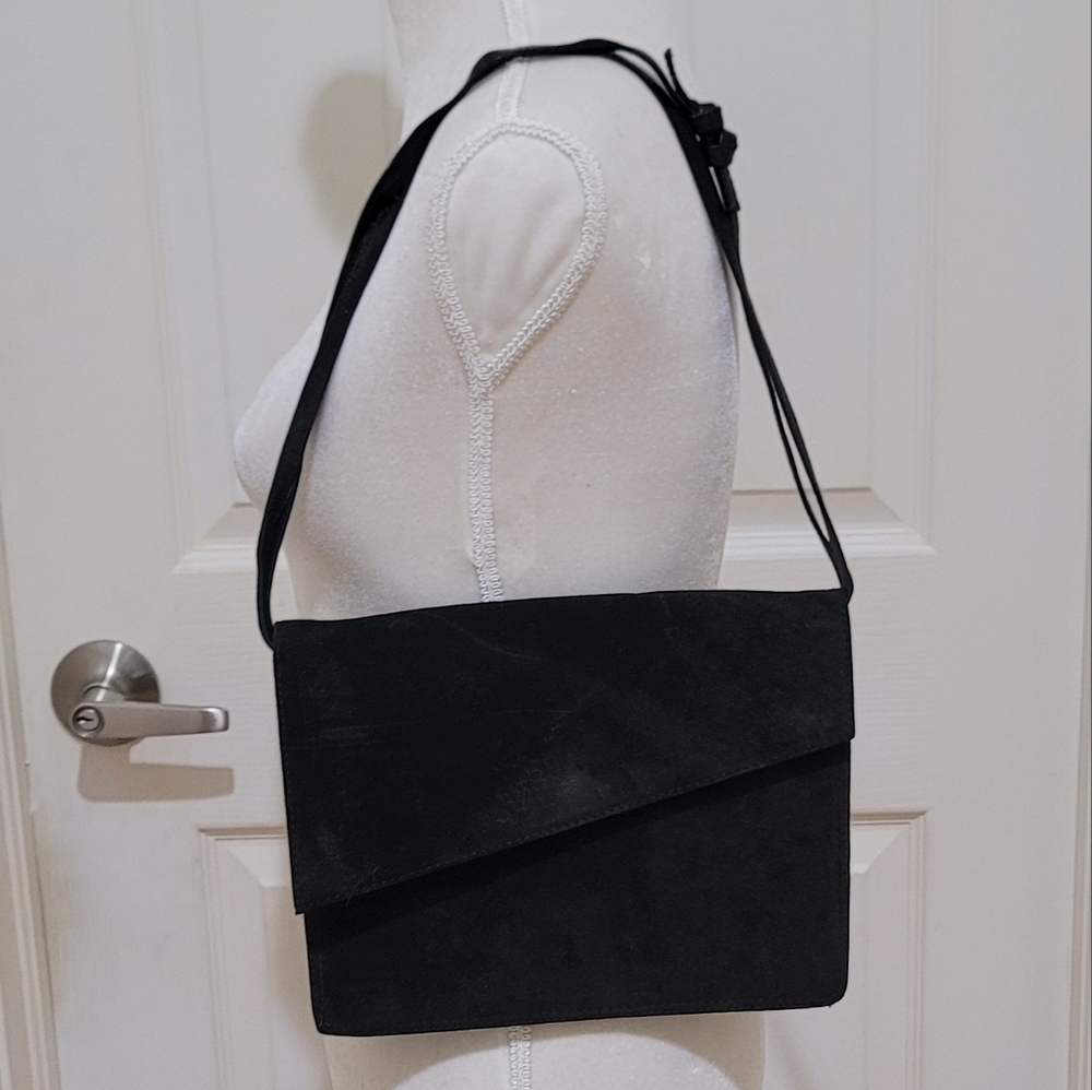 SCEPI Vintage Made In Italy Black Suede Shoulder Bag